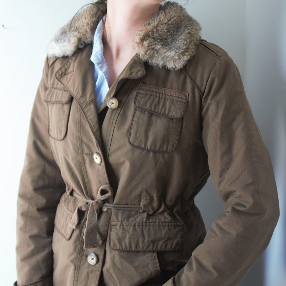 Tommy Hilfiger faux fur neck jacket